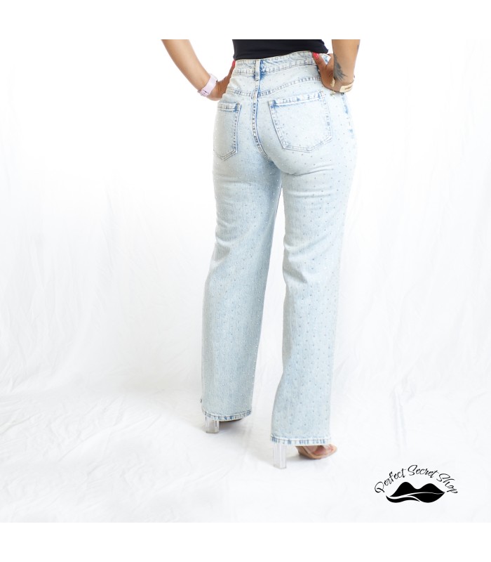 mom fit jeans strass
